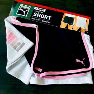 NWT Puma Girls 2-pk Shorts M